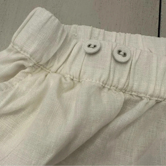 J. Crew Women's Ivory 100% Linen Pull-On Shorts with Pockets Size 1X GUC - Picture 3 of 7